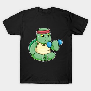 Turtle at Biceps Exercises with Dumbbell T-Shirt